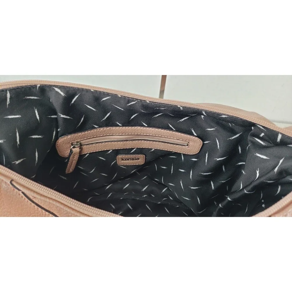 Kensie Hobo Peach/Pink Large Satchel Shoulder Handbag